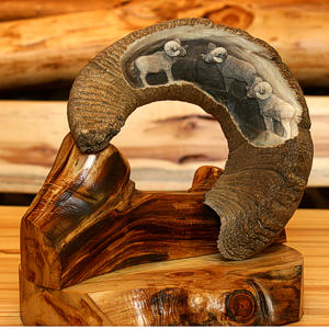 Click to see a larger image of this Carved Ram Horn