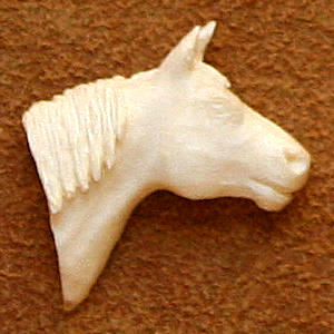 Carved Antler Horse Tie Tack by Bill Johns